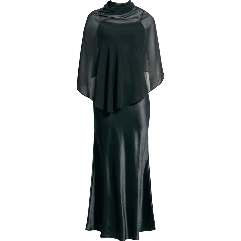 Reformation Reformation Lilibeth Silk Charmeuse Slipdress & Chiffon Cape Set