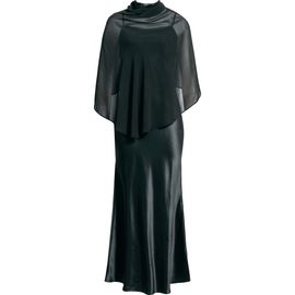 Reformation Reformation Lilibeth Silk Charmeuse Slipdress & Chiffon Cape Set