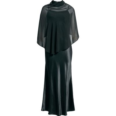 Reformation Reformation Lilibeth Silk Charmeuse Slipdress & Chiffon Cape Set