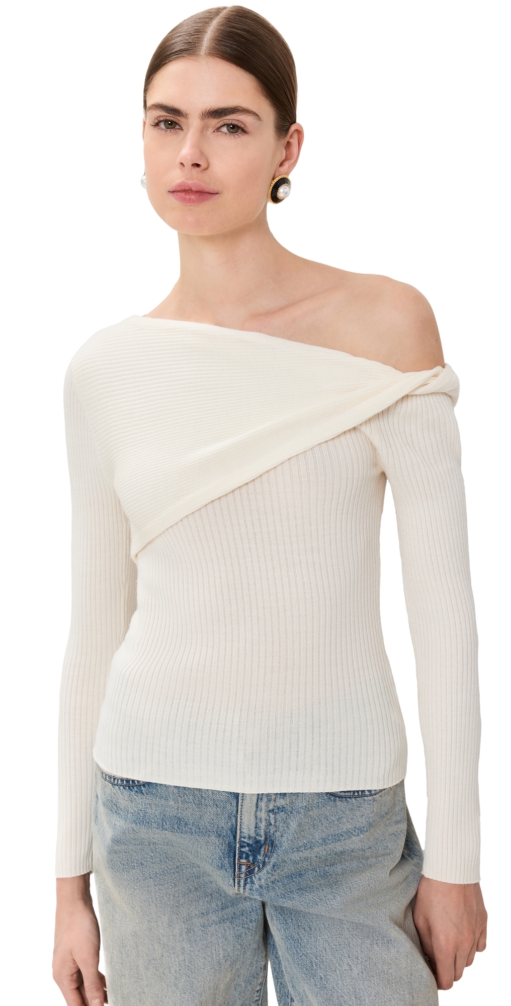 Reformation - Lilou Regenerative Merino Sweater Cream M Reformation - Lilou Regenerative Merino Sweater Cream M