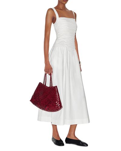 Reformation Reformation Nesta Cotton-Blend Square Neck Dress