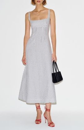 Reformation Reformation Sabine Polka Dot Linen Dress