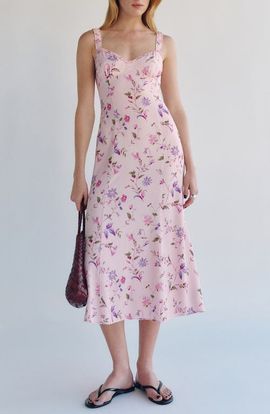 Reformation Reformation Tully Ditsy Floral Sweetheart Neck Midi Dress