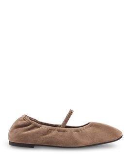 Reformation Reformation Women's Buffy Ruched Suede Ballet Flats