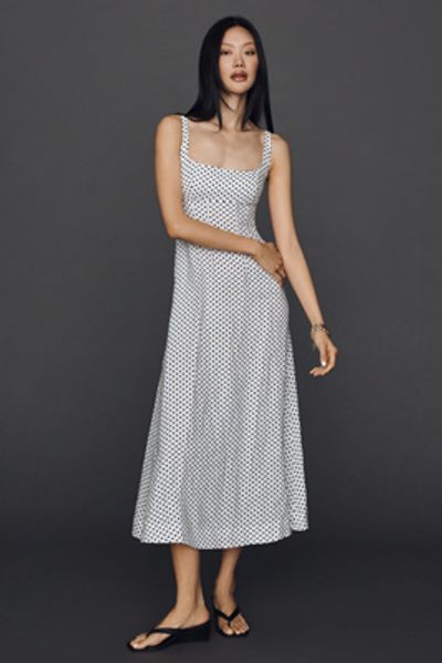Reformation Sabine 100% Linen Midi Dress