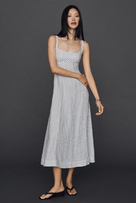 Reformation Sabine Linen Midi Dress