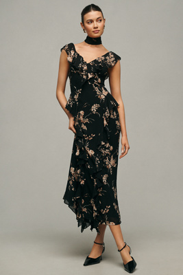 one shoulder black evening dress One-Shoulder Embellished Tulle Formal Evening Dress main image 1