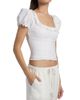 Reformation Women's Alice Embroidered Linen Top - 4