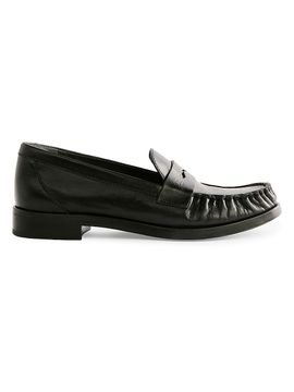 Reformation Women's Ani Ruched Leather Loafers