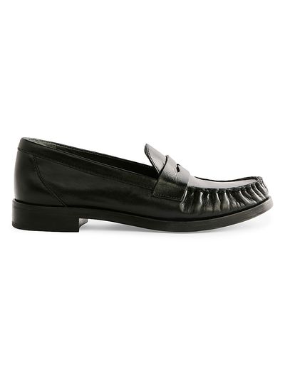 Reformation Women's Ani Ruched Leather Loafers