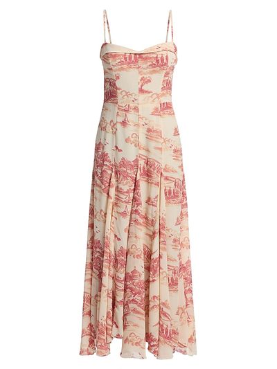 Reformation Women's Fredo Watercolor Toile Midi-Dress