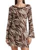 Reformation Women's Pike Zebra Satin Long-Sleeve Minidress - 3