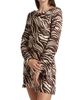 Reformation Women's Pike Zebra Satin Long-Sleeve Minidress - 4