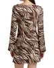 Reformation Women's Pike Zebra Satin Long-Sleeve Minidress - 5