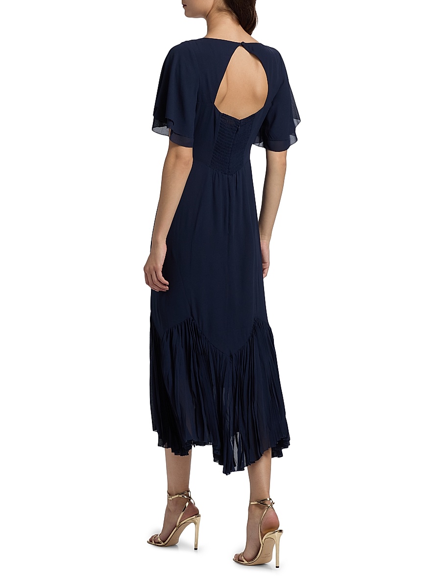 match made in heaven lace pleated ruffle dress 23 Ruffle Wedding Dresses That Channel A Romantic Vibe