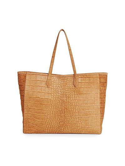 Reformation Women's Sofia Croc-Embossed Suede Tote Bag