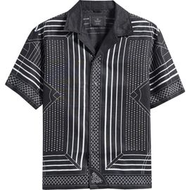 Reigning Champ Reigning Champ Arena Relaxed Fit Geo Print Linen Camp Shirt