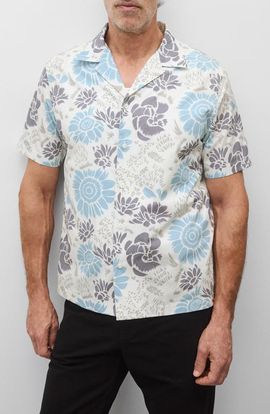 Reigning Champ Reigning Champ Relaxed Fit Floral Cotton Poplin Camp Shirt