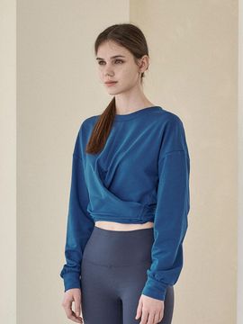 REINAMORA Relax Wrap Tie Sweatshirt_ Midnight Blue