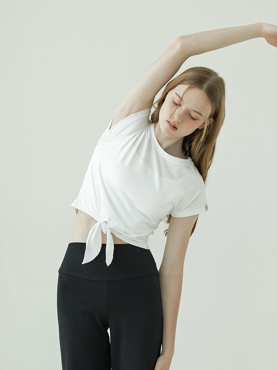 REINAMORA Tie Basic Short Sleeve T-shirt_White