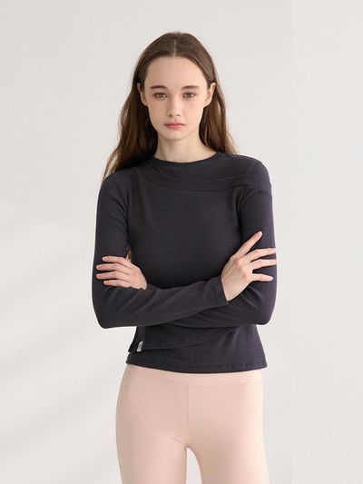 REINAMORA Unbalanced Layered Soft Sleeve Odyssey Gray