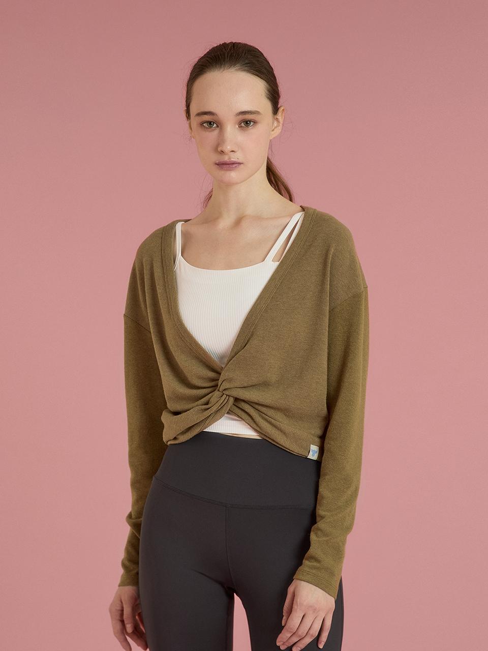 REINAMORA Warm Twisted Knitwear Cover-up Ecru Green