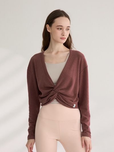 REINAMORA Warm Twisted Knitwear Cover-up_Brown