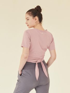 REINAMORA Wrapping Cross Short Sleeve T-shirt_Pale Pink