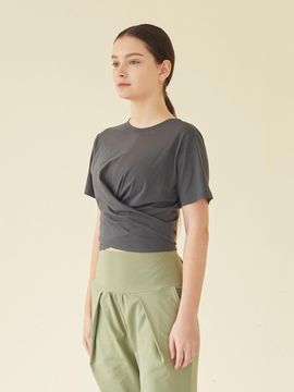 REINAMORA Wrapping Cross Short Sleeve T-shirt_Phantom