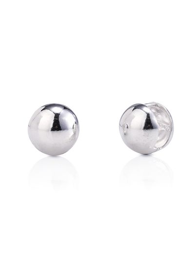 REINDEER Silver One-Touch Ball Earrings_Large