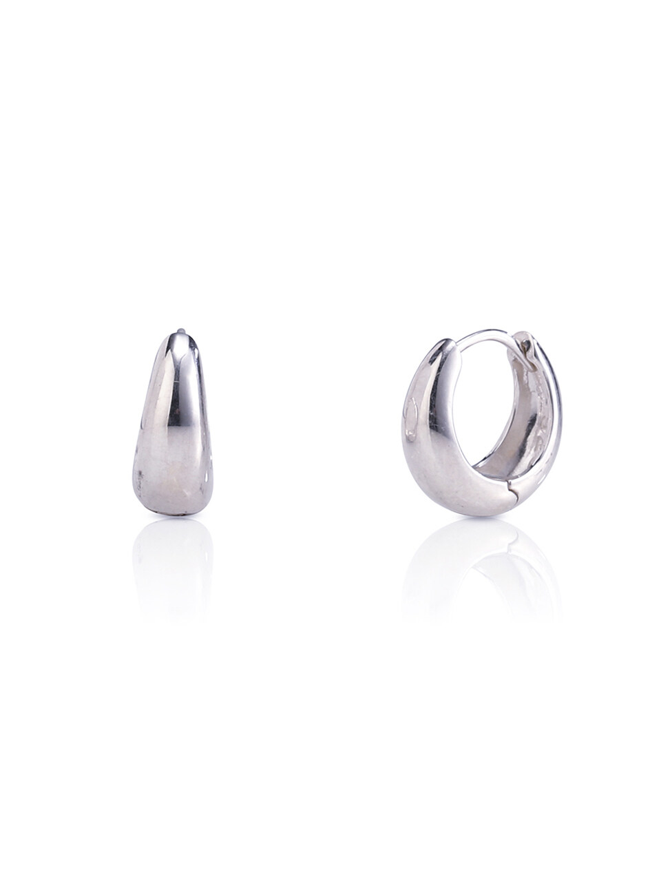 REINDEER Silver One-Touch Hoop Earrings_Small