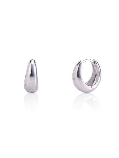 REINDEER Silver One-Touch Hoop Earrings_Small