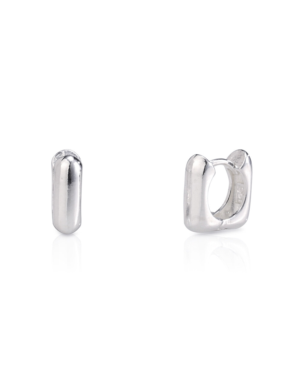 REINDEER Silver One-Touch Hoop Earrings_Square