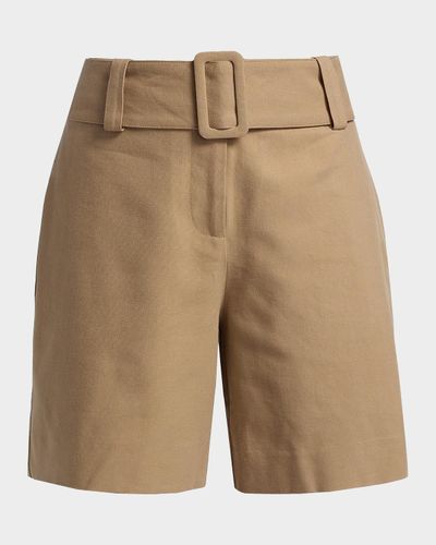 Reiss Harper Cotton-Linen Blend Belted Shorts