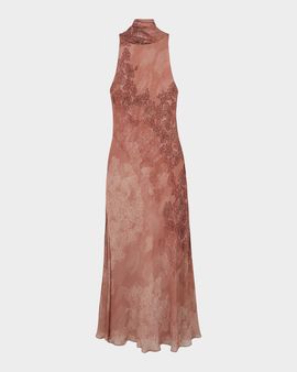 Reiss Lacey Floral Halter Gown