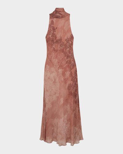 Reiss Lacey Floral Halter Gown