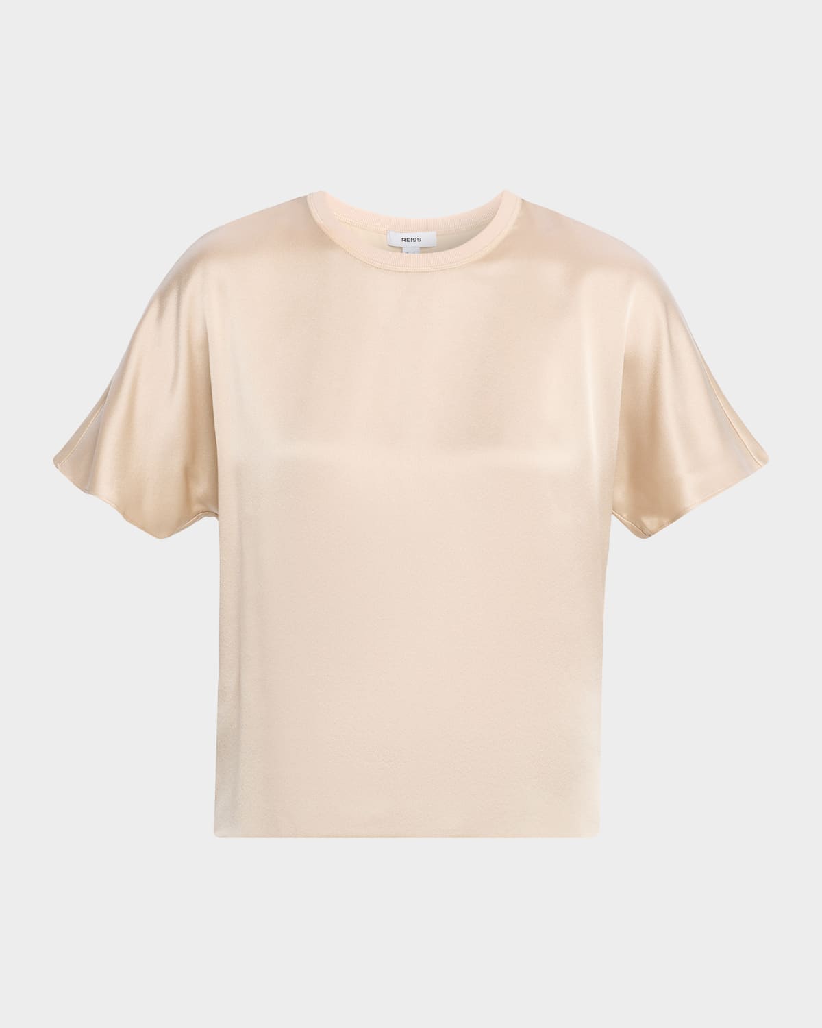 Reiss Lena Short-Sleeve Silk Top