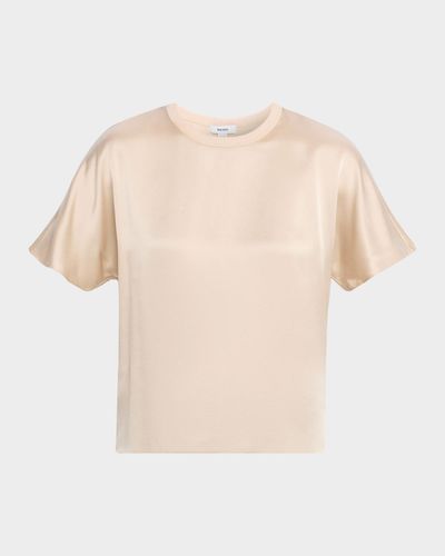 Reiss Lena Short-Sleeve Silk Top