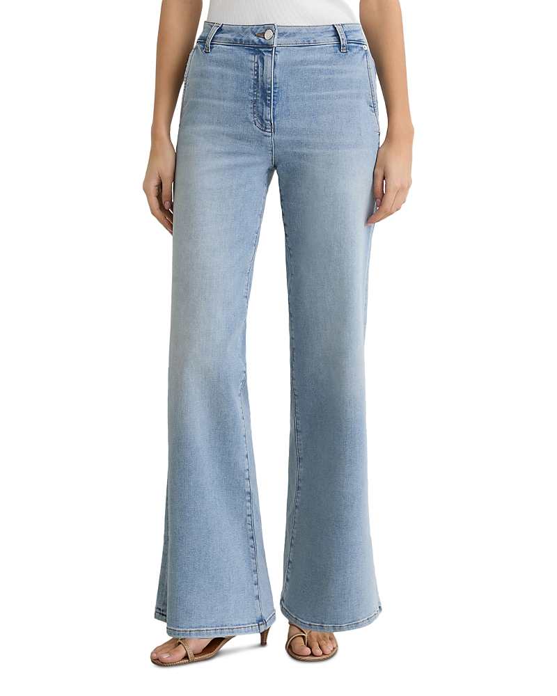 Reiss Reiss Addie High Rise Wide Leg Jeans in Light Blue