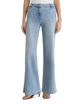 Reiss Reiss Addie High Rise Wide Leg Jeans in Light Blue