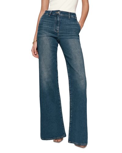 Reiss Reiss Addie High Rise Wide Leg Jeans in Mid Blue