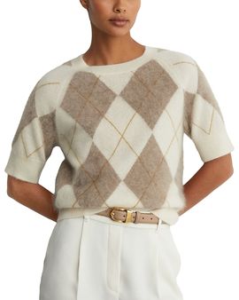 Reiss Reiss Aimee Brushed Cashmere Short Sleeve Sweater