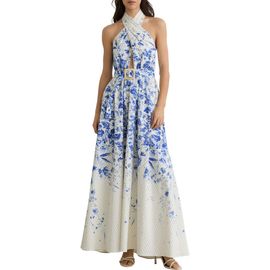Reiss Reiss Amaya Belted Halter Maxi Dress
