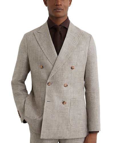 Reiss Reiss Amore Linen Double Breasted Tailored Blazer