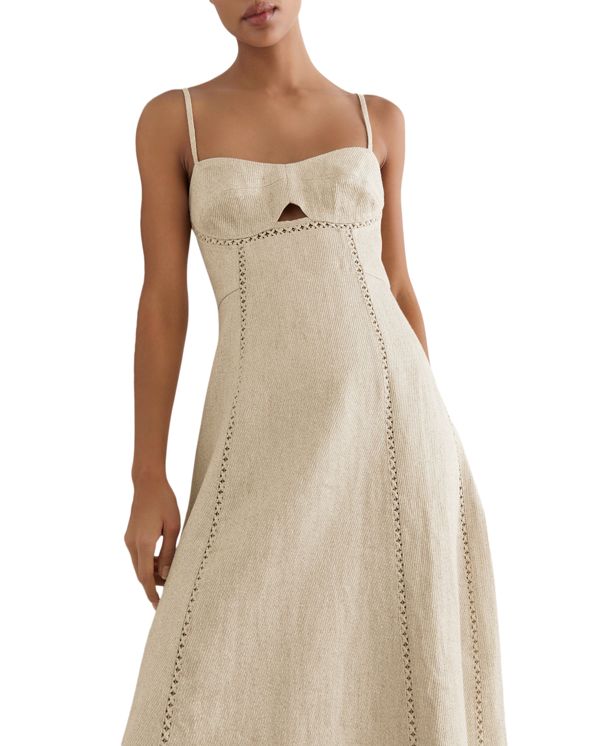 reiss annie linen dress Buy Reiss Neutral Annie Linen Belted Sleeveless Midi Dress from Next USA