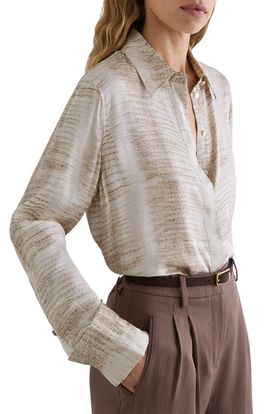 Reiss Reiss Annie Snake Print Hidden Placket Shirt