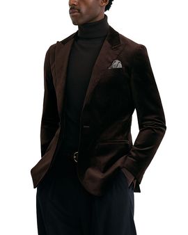 Reiss Reiss Apsara Cotton Blend Peak Lapel Velvet Blazer