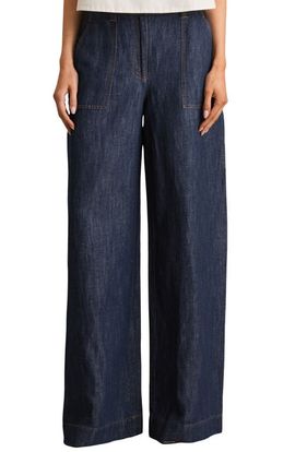 Reiss Reiss Ashby Wide Leg Linen & Cotton Pants