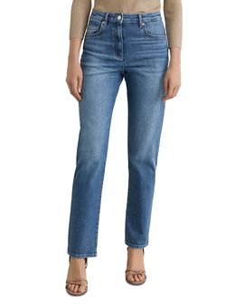 Reiss Reiss Aubrey High Rise Slim Straight Jeans in Mid Blue