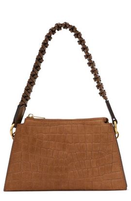 Reiss Reiss Avery Croc Embossed Leather Shoulder Bag